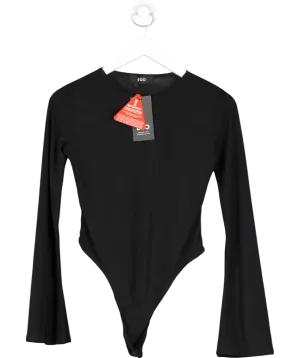 Ego Black Long Flared Sleeve Bodysuit UK 8