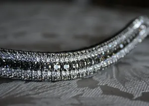 Equiture Black diamond and clear megabling curve browband