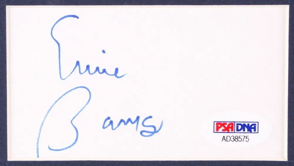Ernie Banks Signed Cubs 17x23 Framed Cut Display   Ticket & 1970 Scorecard (PSA)