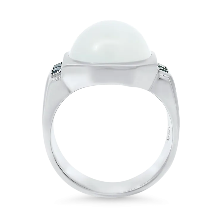 Estate 18k White Gold Star Sapphire Ring - 16ctw