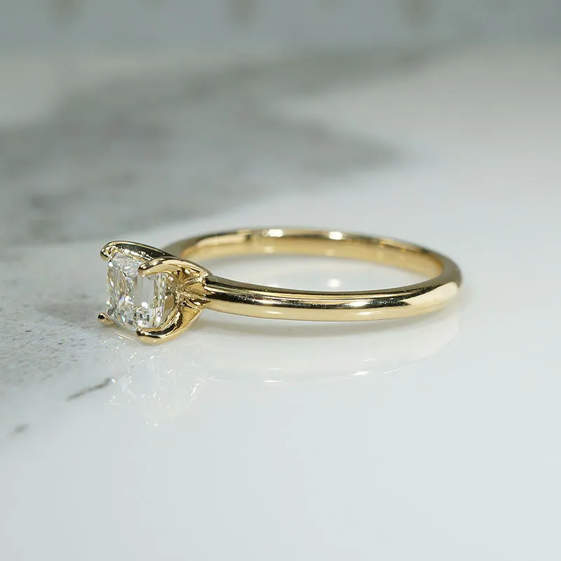 Exquisite Step-Cut Diamond in Gold Solitaire by 720