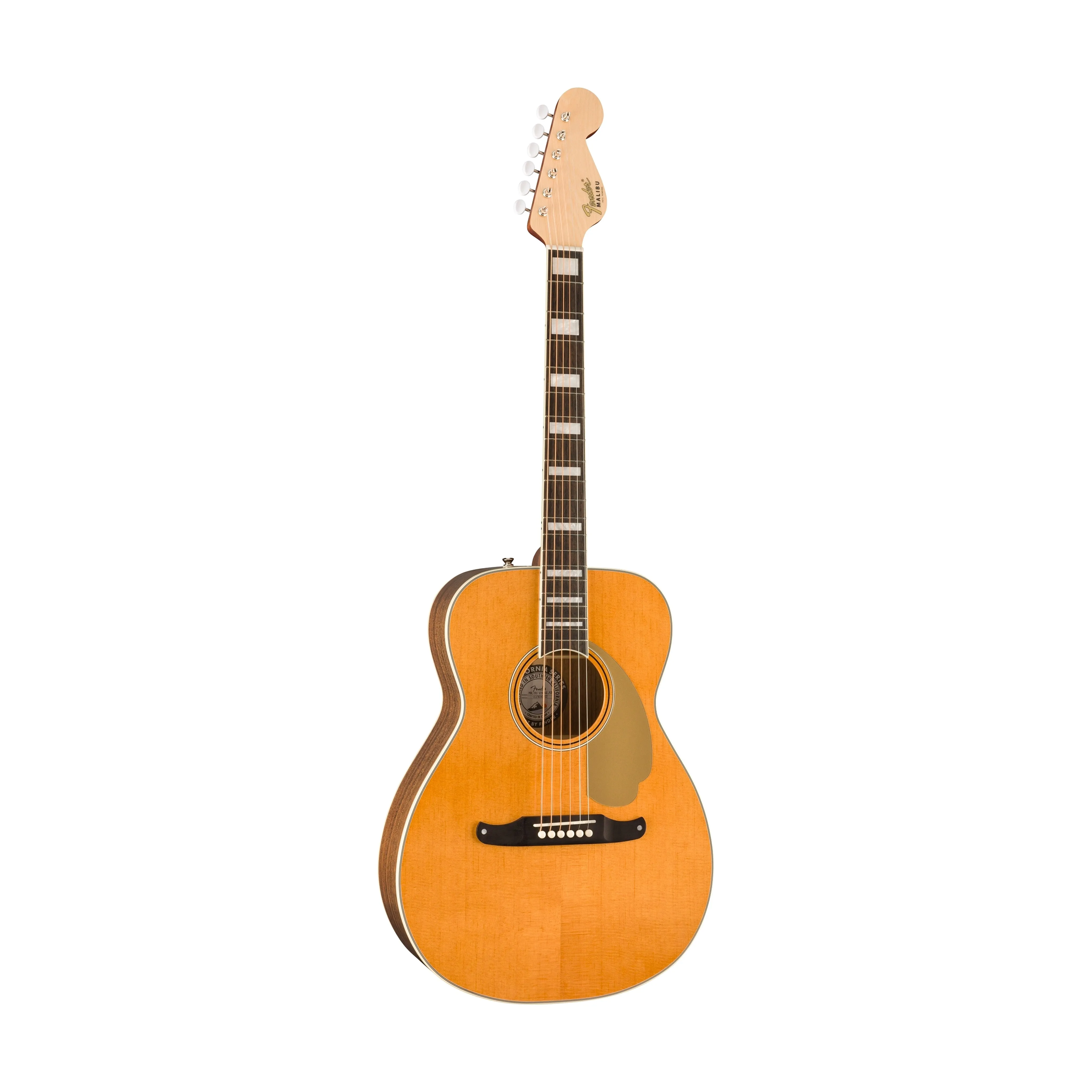 Fender Malibu Vintage Acoustic Guitar w/Case, Aged Natural