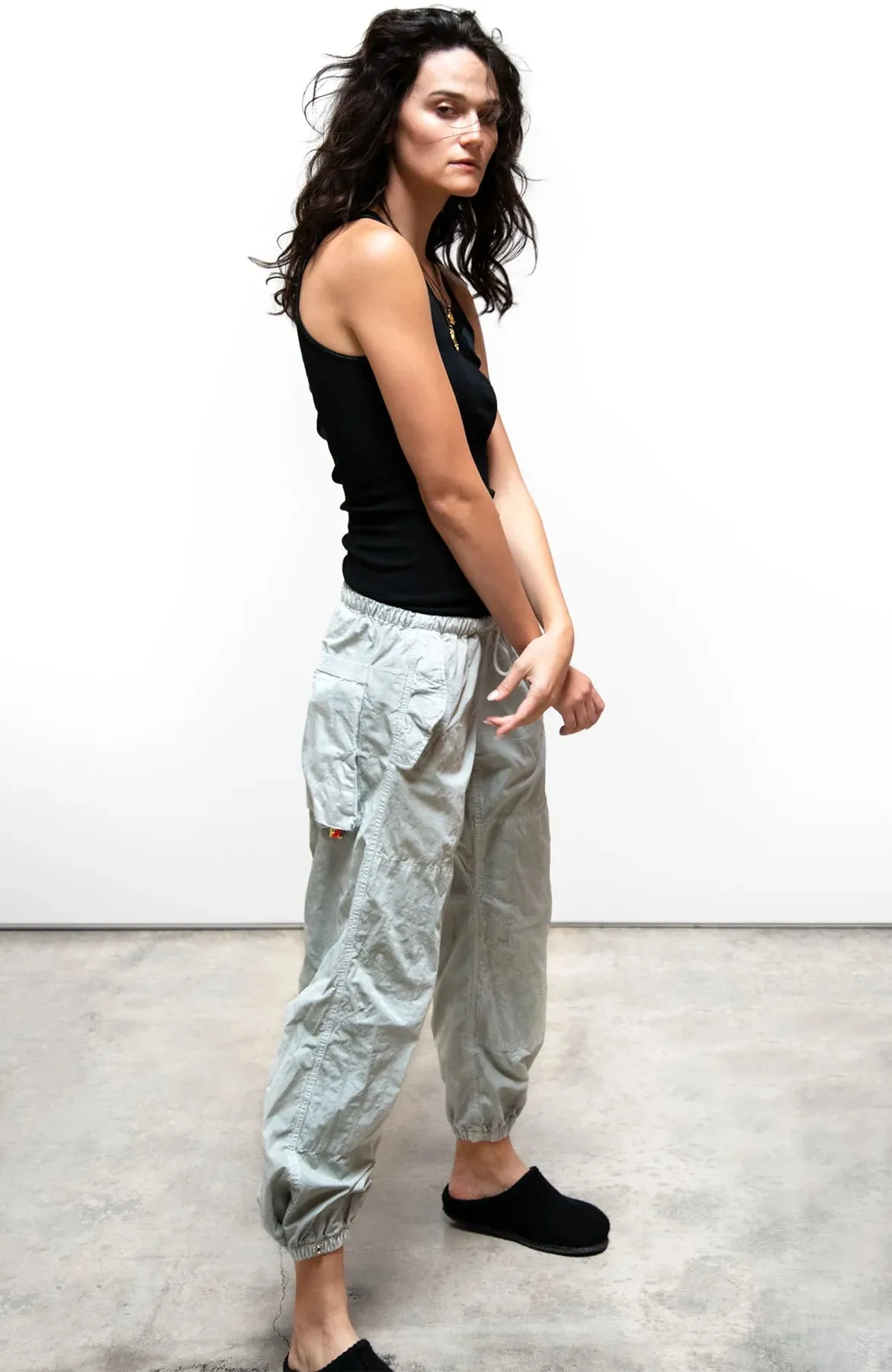 FREECITY OUTOFSIGHT POPLIN/AIR FLAP/SNAP JUMPpant - silverplant/glass