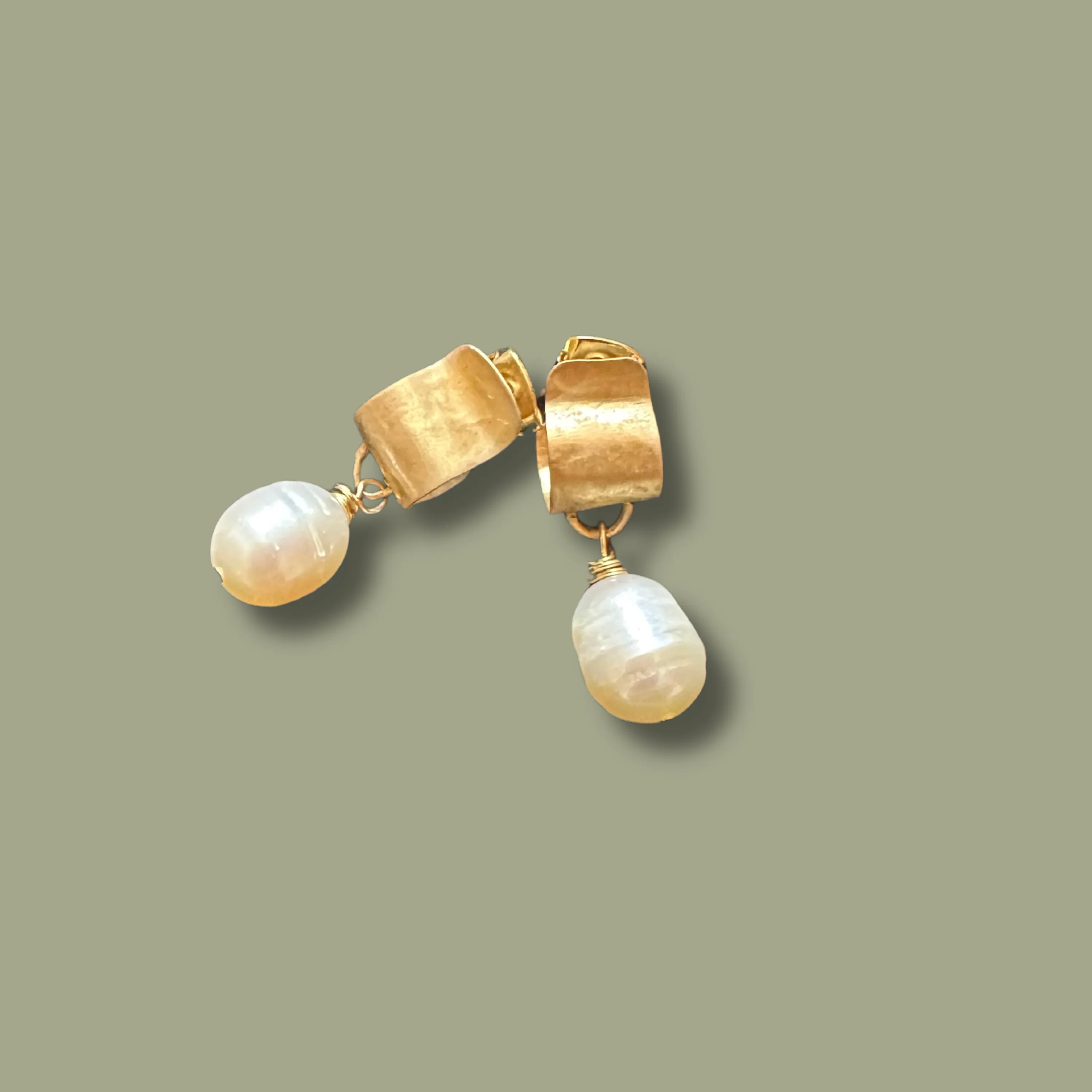 Freshwater Pearl Drop Earrings, Bridal Pearl Earrings, 24K Plated Dangle Earrings, Wedding Earrings, Bridesmaid Gift, Wedding Gift
