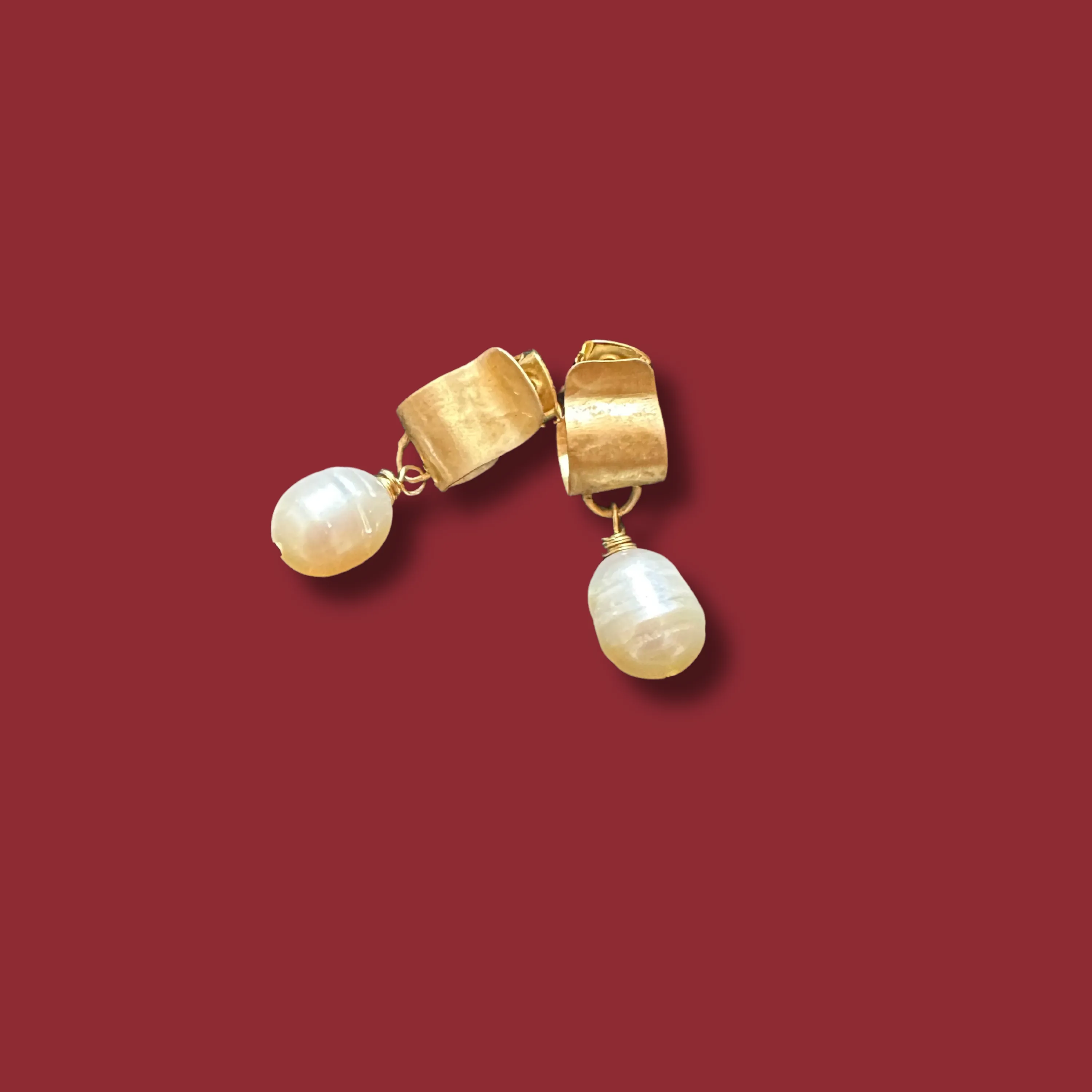 Freshwater Pearl Drop Earrings, Bridal Pearl Earrings, 24K Plated Dangle Earrings, Wedding Earrings, Bridesmaid Gift, Wedding Gift