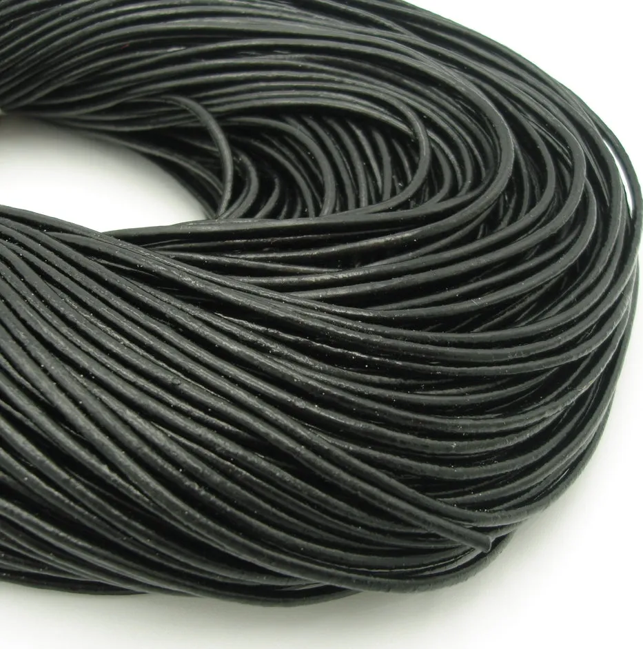 Genuine Leather Cord Round 2 mm Diameter