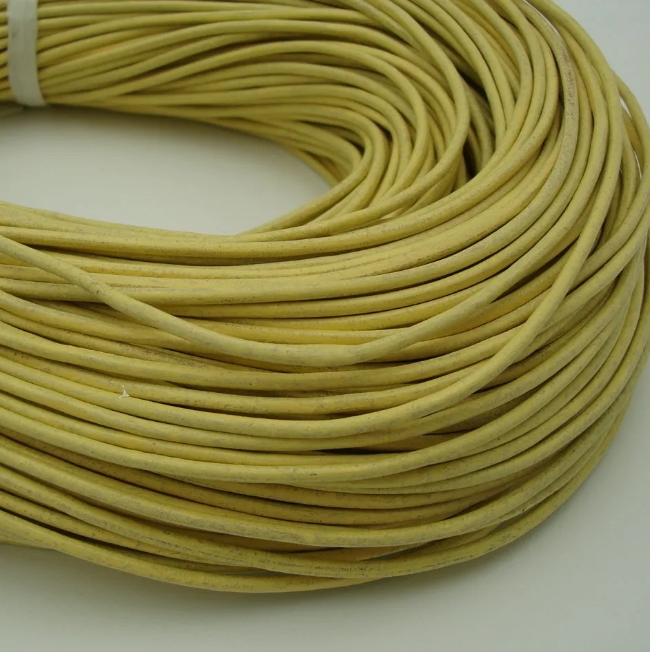 Genuine Leather Cord Round 2 mm Diameter
