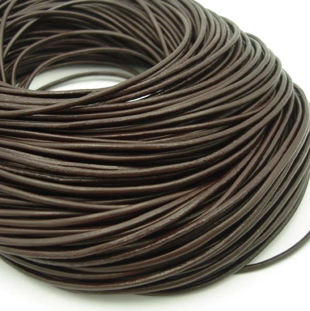 Genuine Leather Cord Round 2 mm Diameter