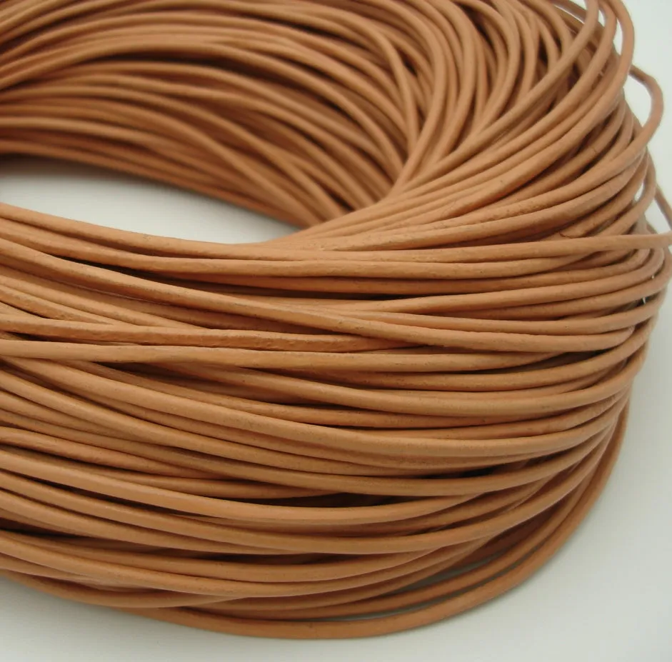 Genuine Leather Cord Round 2 mm Diameter