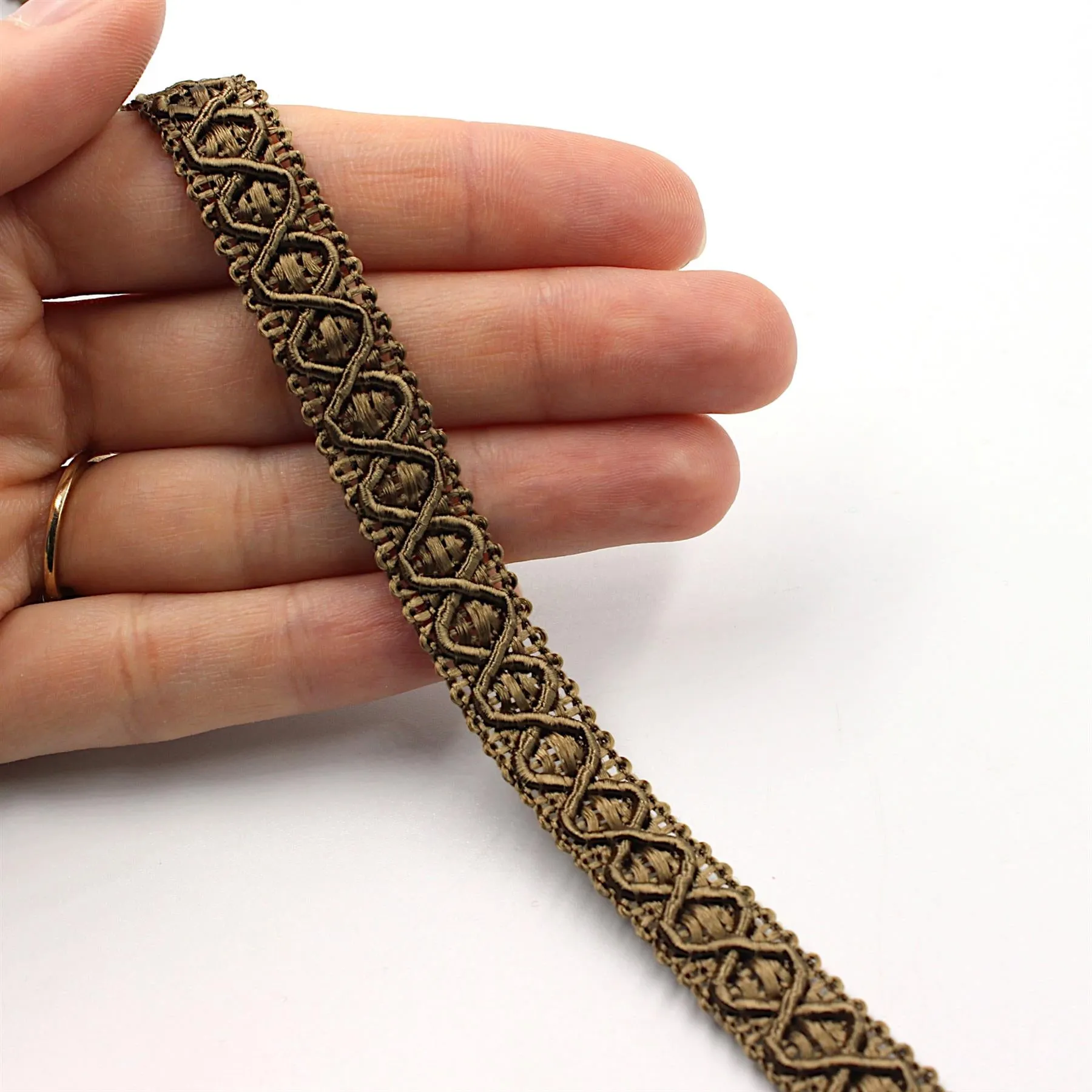 Gimp Braid With Criss Cross Design 12mm 7980