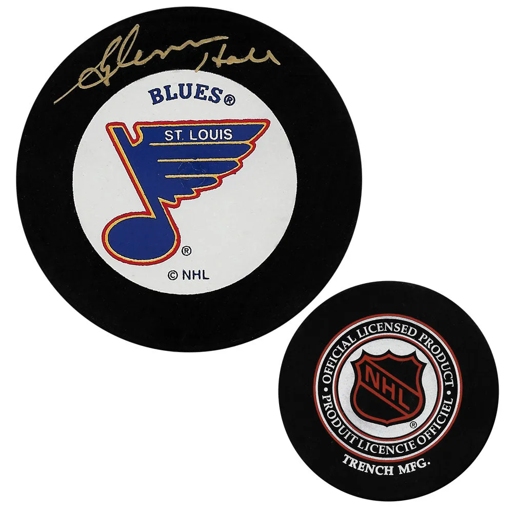 Glenn Hall Autographed Vintage St. Louis Blues Puck