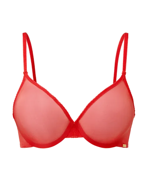Glossies Sheer Moulded Bra - Chilli Red -