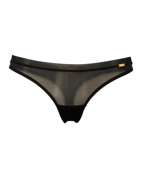 Glossies Thong - Black -