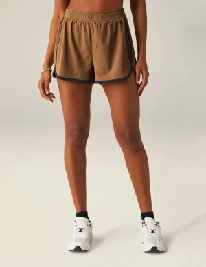 Go Retro Short by Beyond Yoga | Deep Tan/True Black