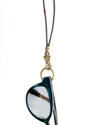 Gold Black Bird Eyering Necklace