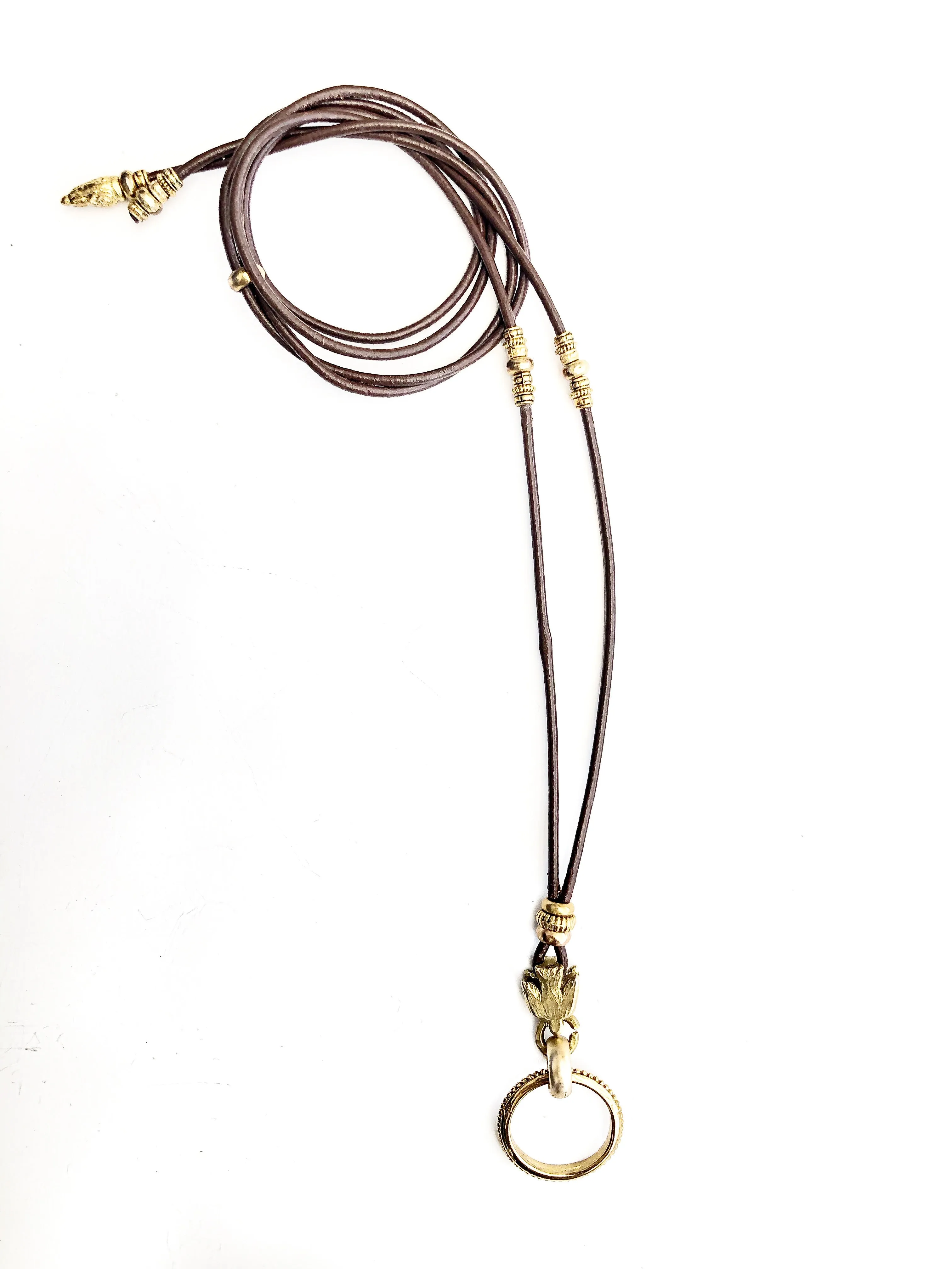 Gold Black Bird Eyering Necklace