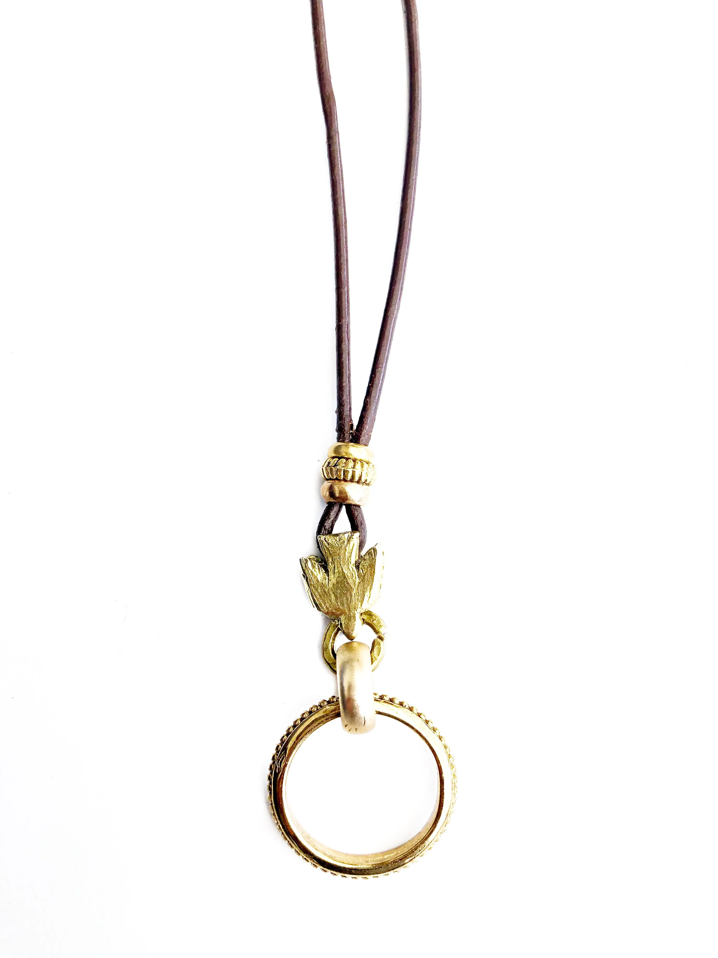 Gold Black Bird Eyering Necklace