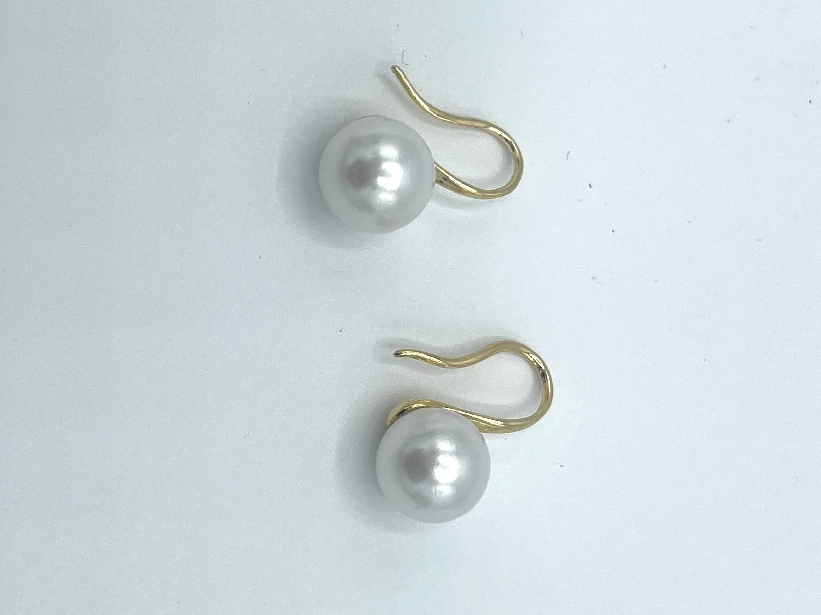 Gold Clear Pearl Earrings