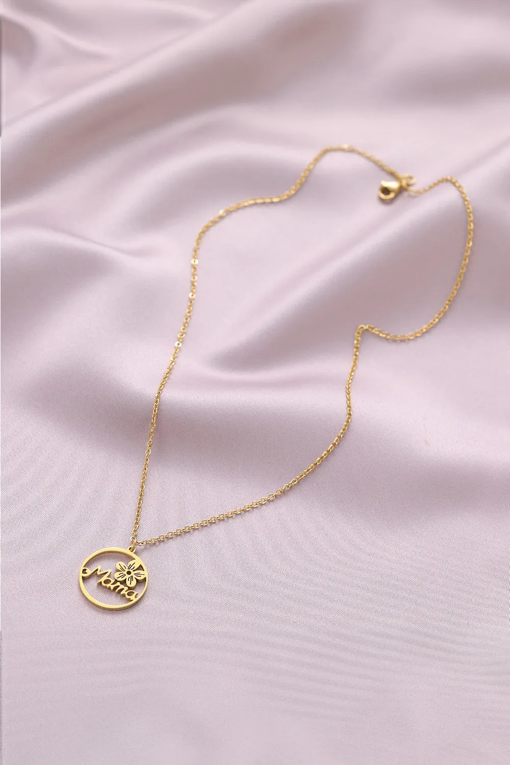 Gold Special Gift Floral Mama Letter Necklace