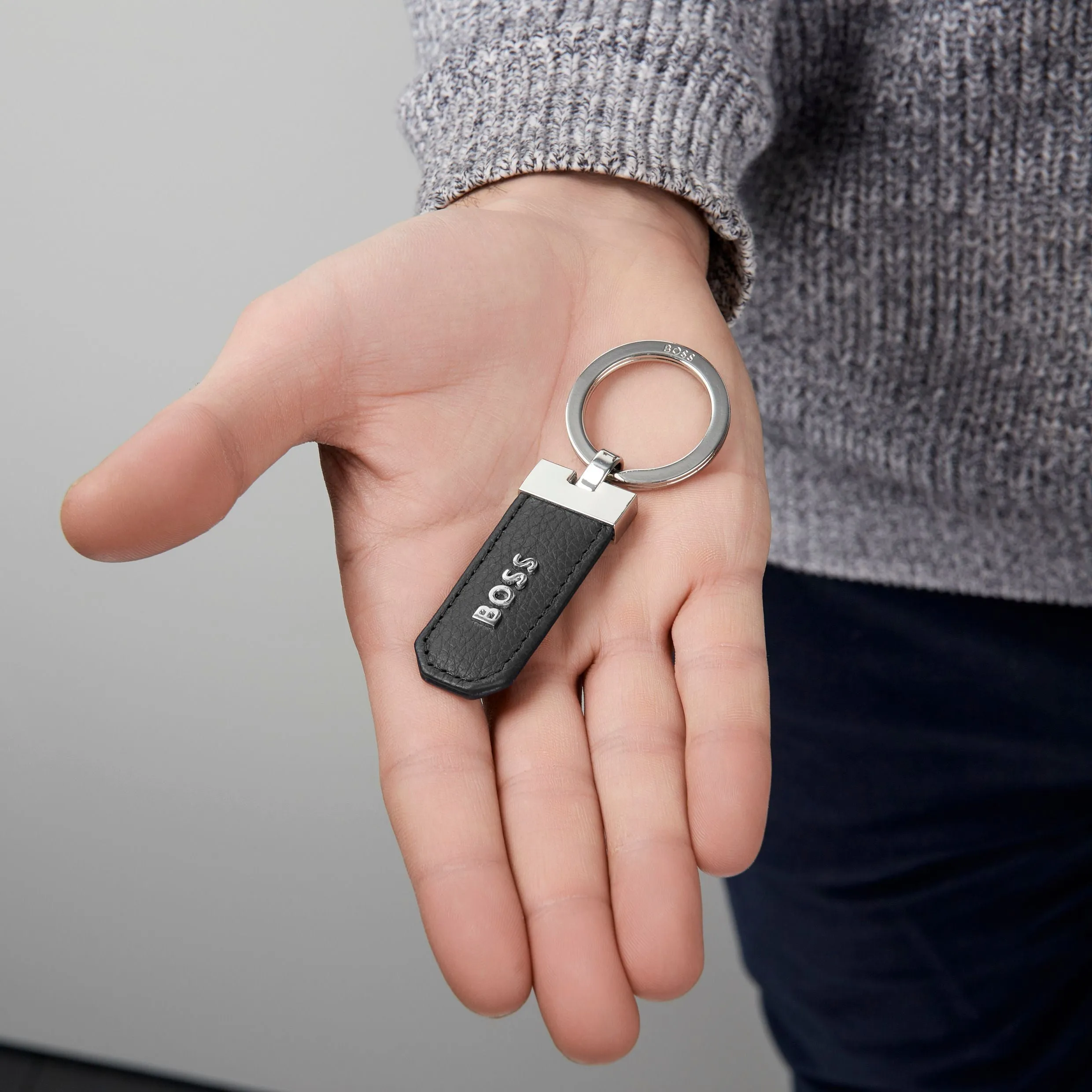 HUGO BOSS HAK416A-Key ring Classic Grained Black