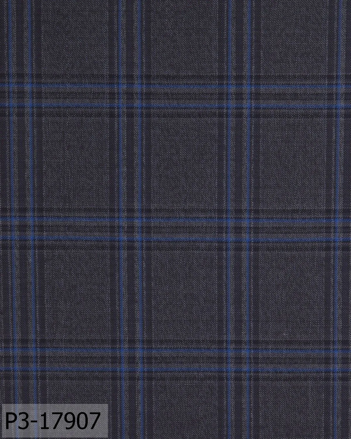Iron Grey With Sapphire Blue Check Vest