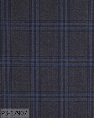 Iron Grey With Sapphire Blue Check Vest