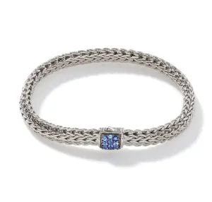 John Hardy Classic Chain Blue Sapphire Sterling Silver 7.5mm Bracelet