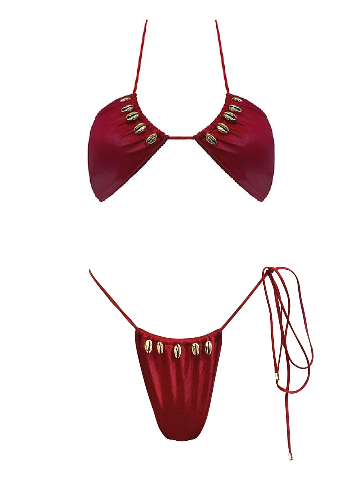 June Halter-Pearl Tie Side Bikini