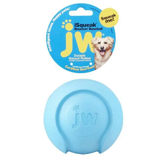 JW Pet I-Squeak Bouncing Baseball Dog Toy, Color Varies, Medium/Large
