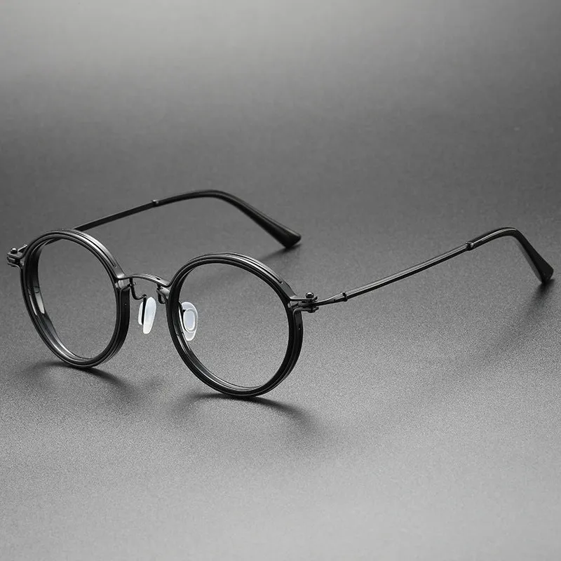 Kael Titanium Vintage Round Eyeglasses Frames
