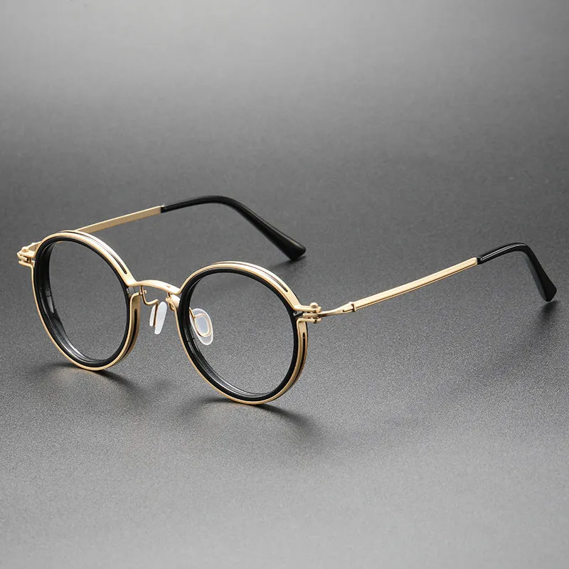 Kael Titanium Vintage Round Eyeglasses Frames