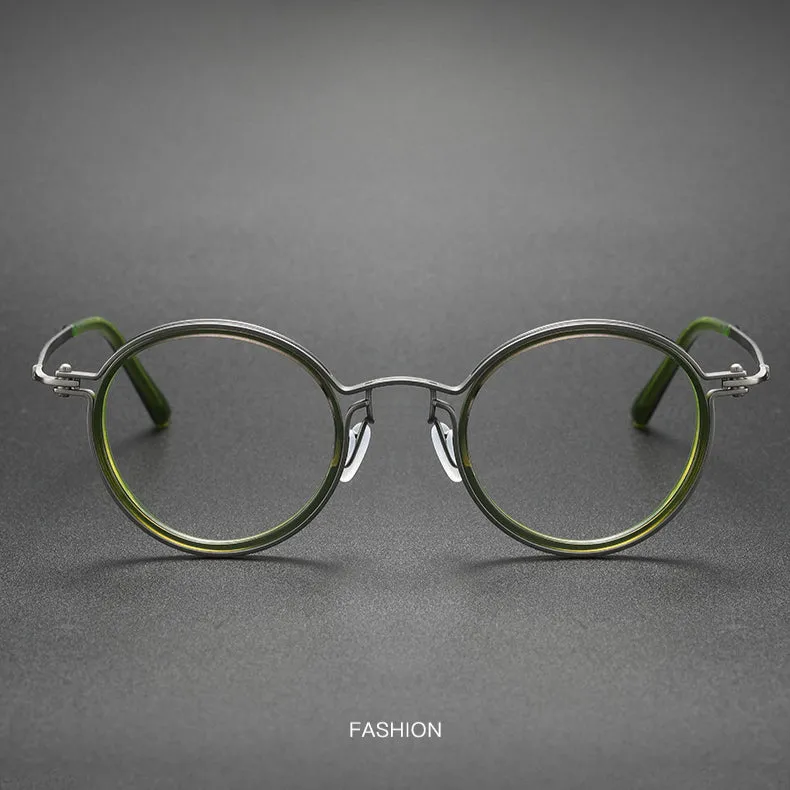 Kael Titanium Vintage Round Eyeglasses Frames