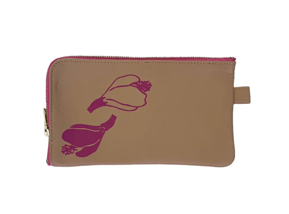 Kaʻilihiwa | Leather wallet - Pua aloalo - camel - *ASF*