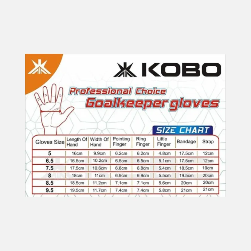 Kobo GKG-21  Football Goal Keeper Gloves Adult -Black