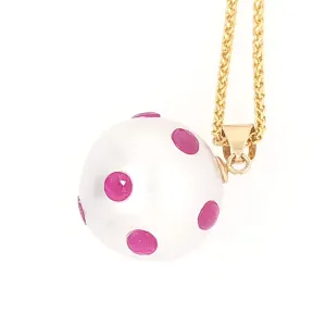 Large South Sea Pearl with Rubies Pendant