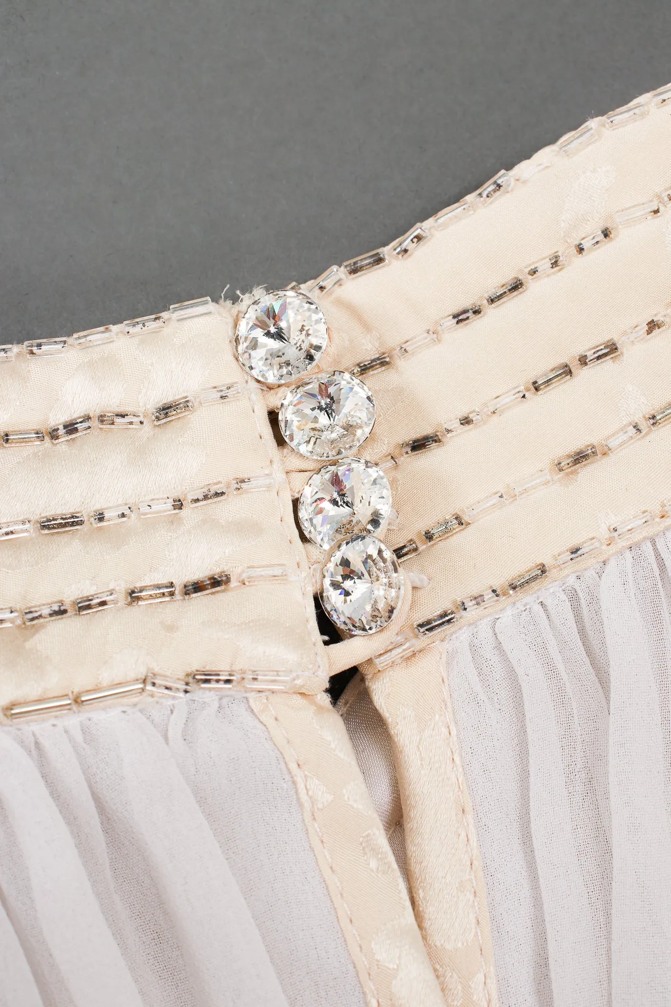 Layered Chiffon Balloon Sleeve Gown
