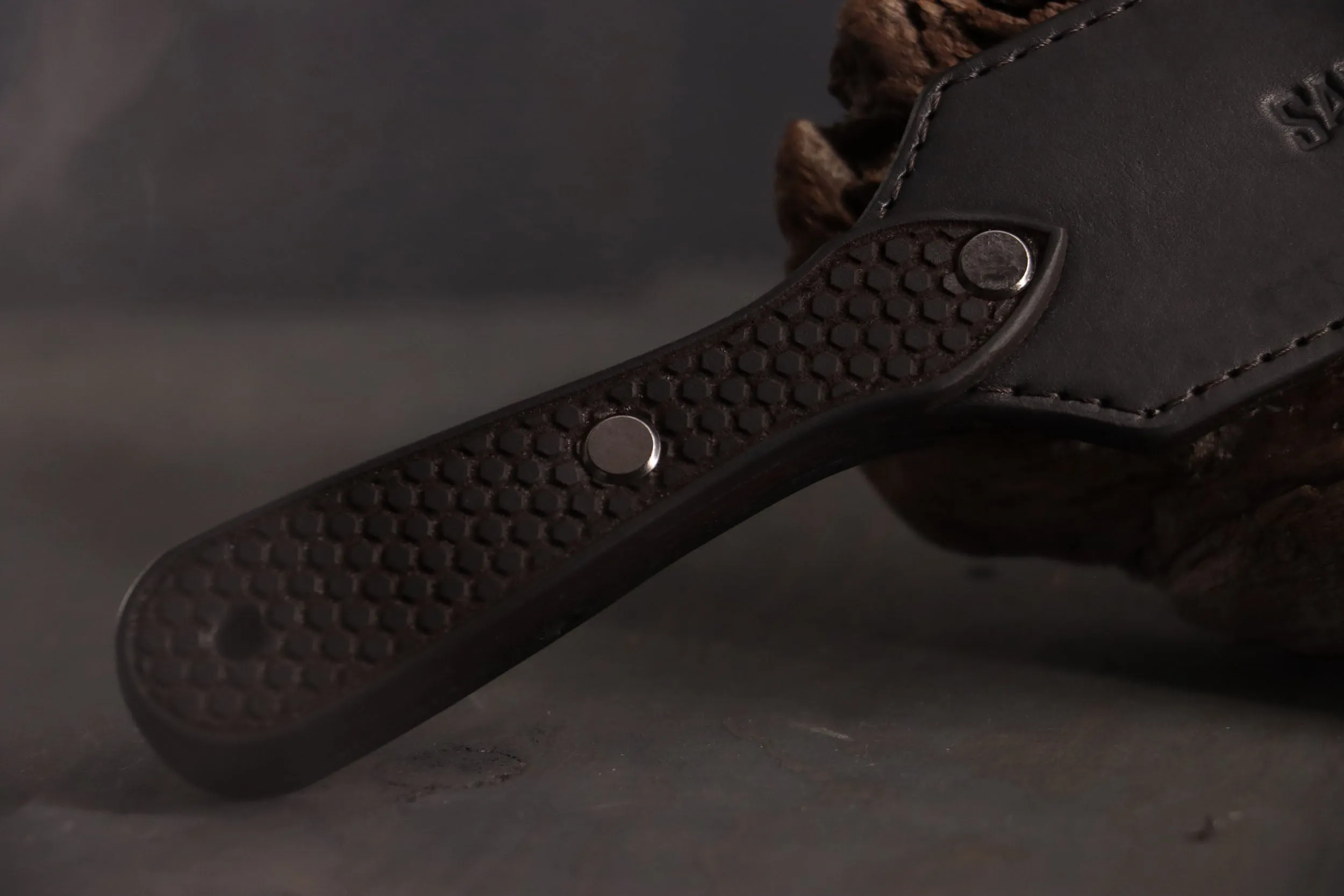 Leather Spanking Paddle, All Black
