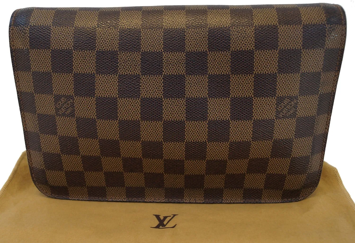 LOUIS VUITTON Damier Ebene Saint Louis Pochette Clutch Bag