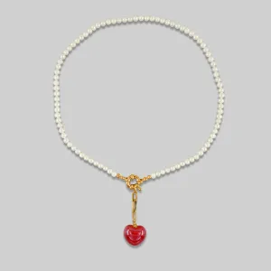 Love Pendant Drop Pearl Necklace