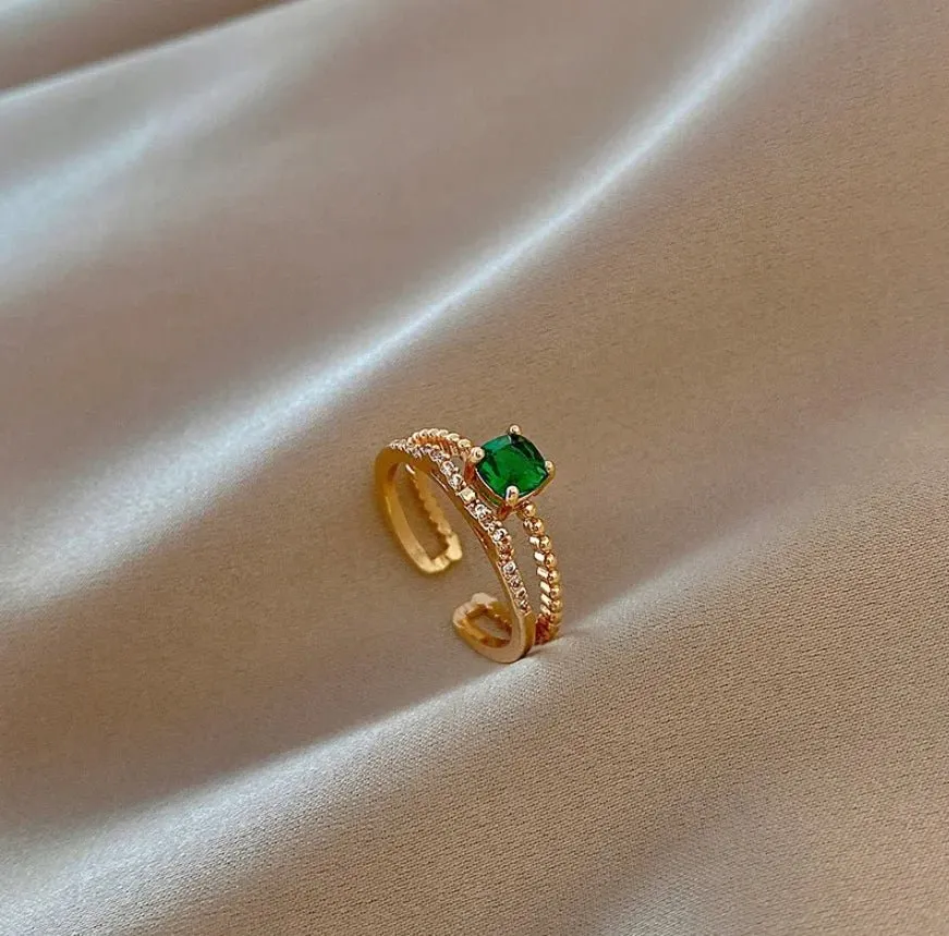 Luxury Gold Pearl Zircon Ring For Woman Party Gifts Jewelry