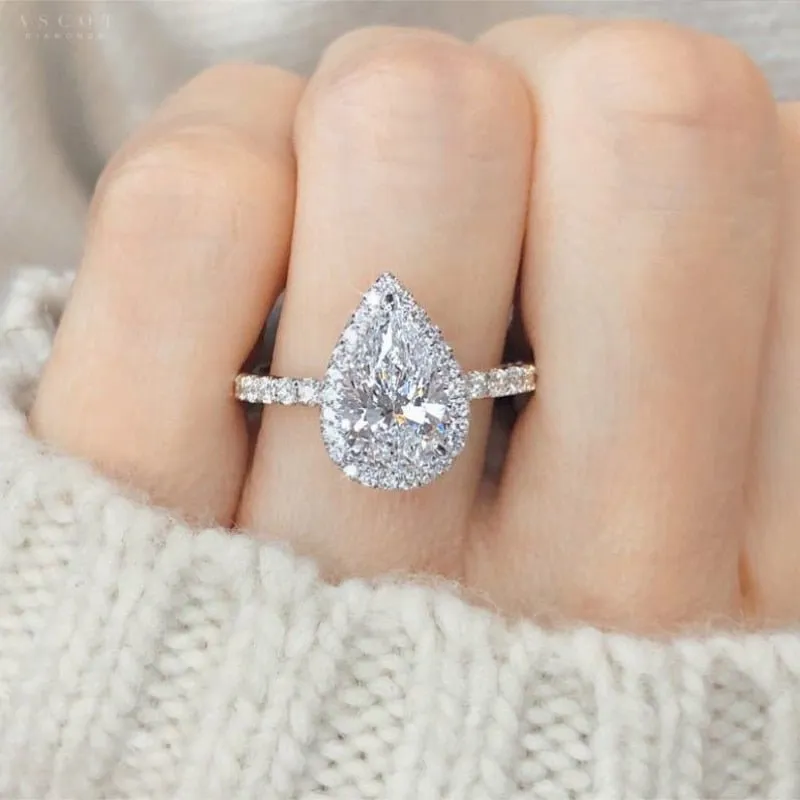 Luxury Heart Engagement Ring Silver For Women Wedding Jewelry