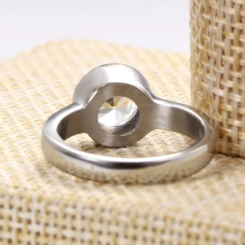 Luxury Round Zrcon Ring for Women Engagement Jewelry