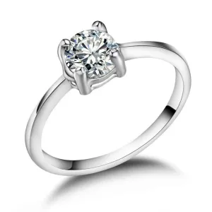Luxury Round Zrcon Ring for Women Engagement Jewelry