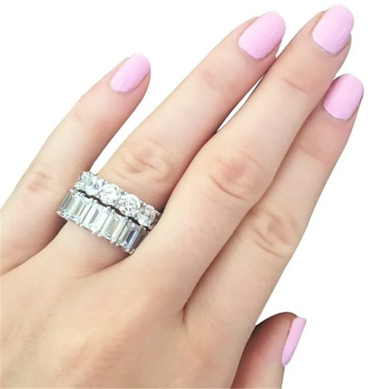 Luxury  Sapphire Ring For Women 925S Engagement Wedding Band