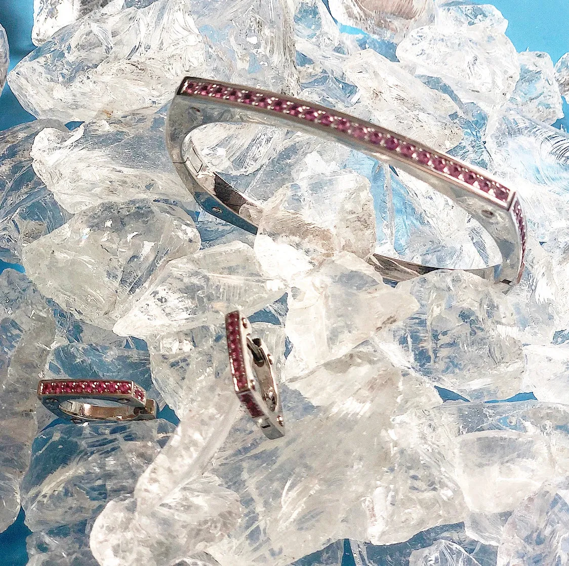 Matthia's & Claire Cube Bracelet With Pink Sapphires