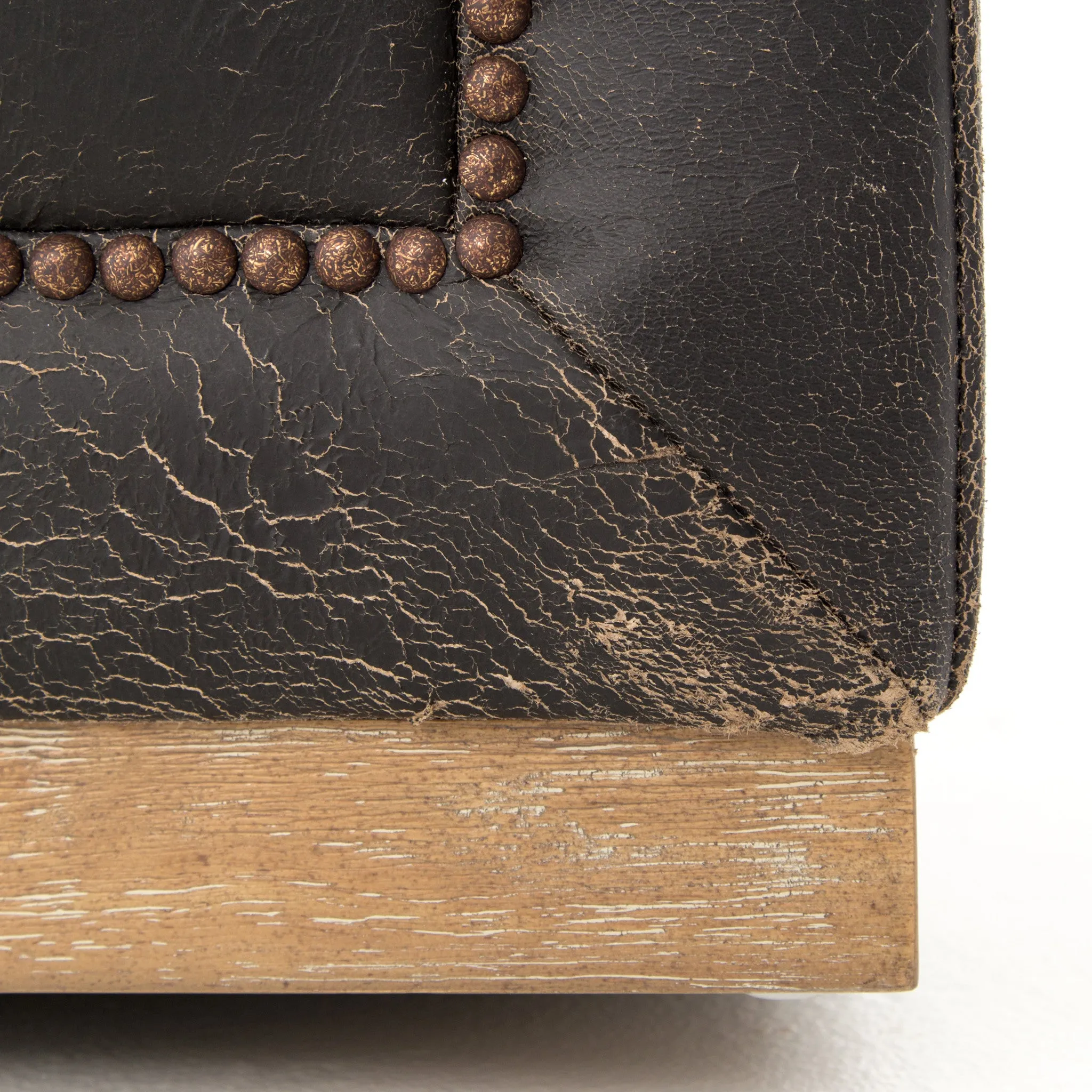 Maxx Leather Sofa 95", Destroyed Black