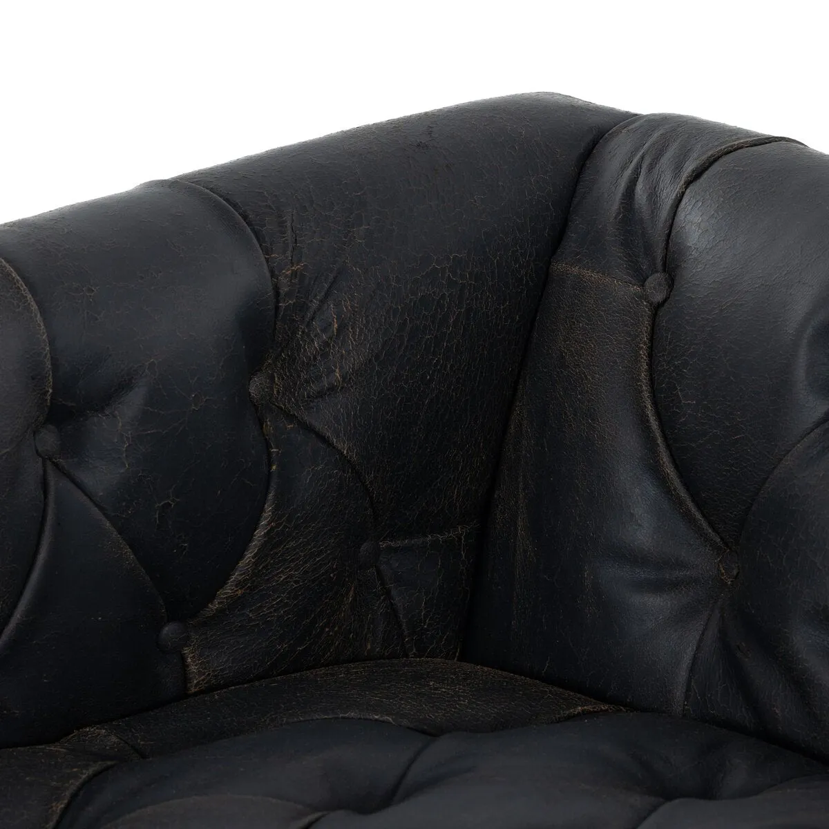 Maxx Leather Sofa 95", Destroyed Black
