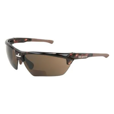 MCR Safety Dominator DM3 Safety Glasses, Brown,  1.5 Diopter, Polycarbonate, MAX6 Anti-Fog, DM13H15BPF