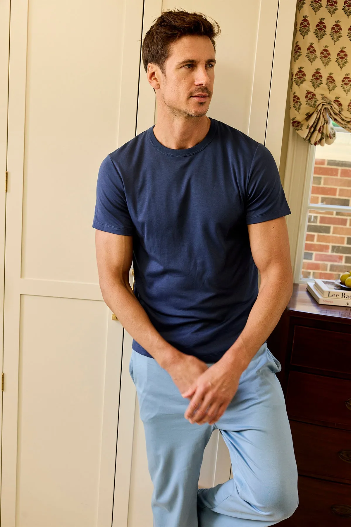 Men's Pima Crewneck Tee in Navy