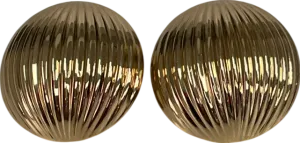 Metallic Seashell Half Ball Gold Earrings One Size